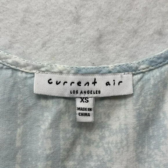 Anthropologie Current Air Romper Women Sz XS Blue White Drawstring Elastic Waist - Picture 9 of 12